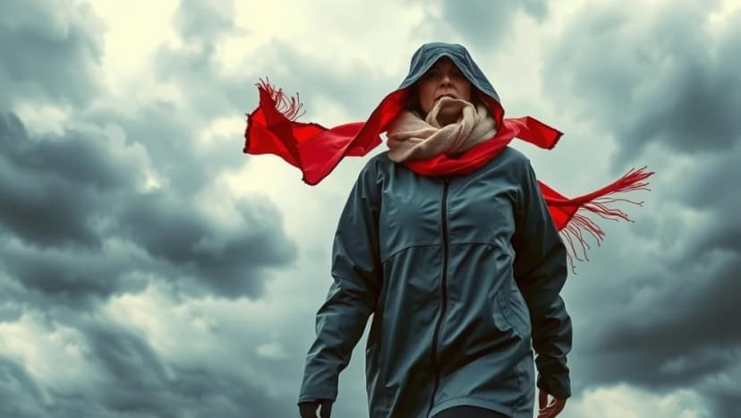 Carola Häggkvist fångad av en stormvind